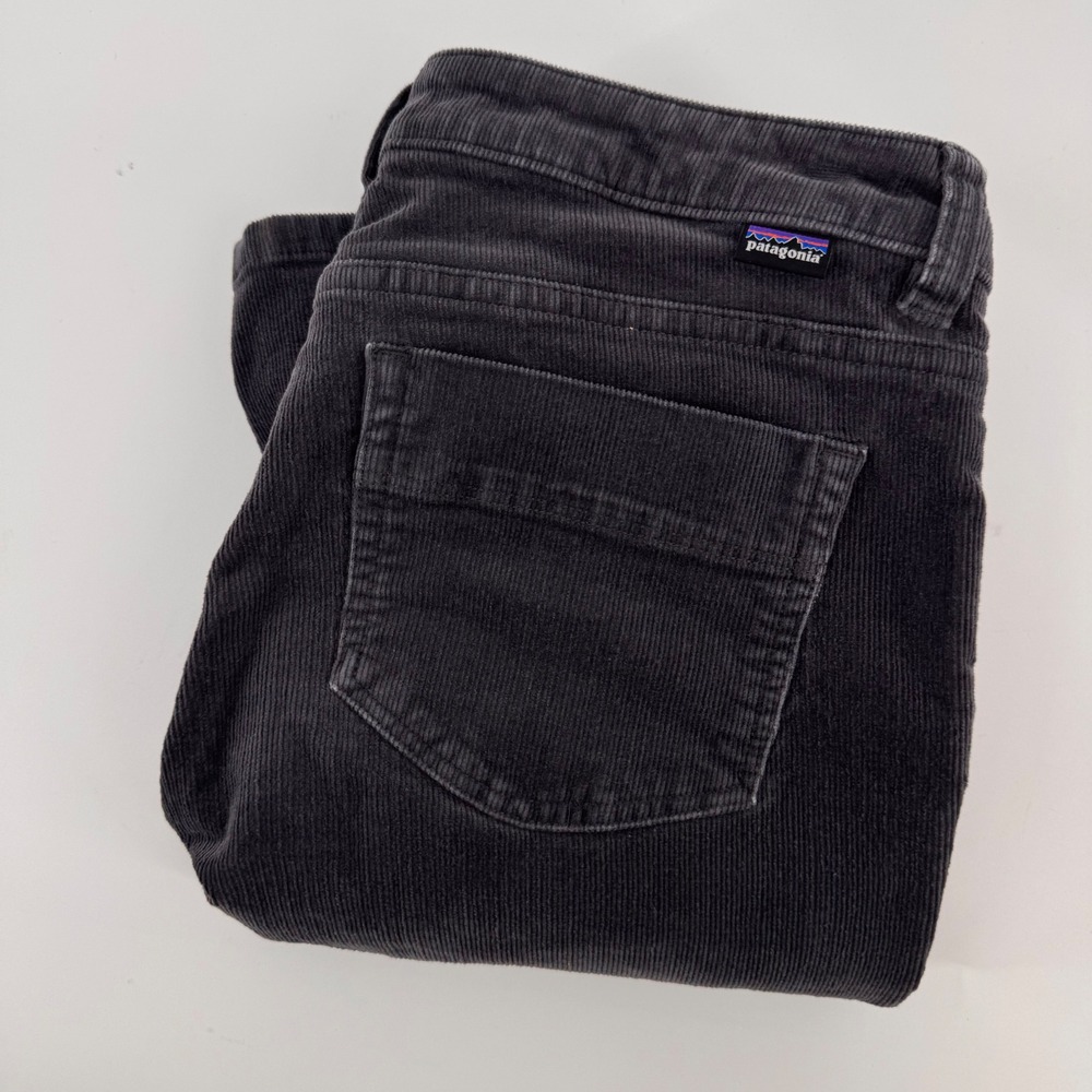 Patagonia Corduroy Pants Womens‎ 28 Charcoal Grey Organic Cotton Slim Straight